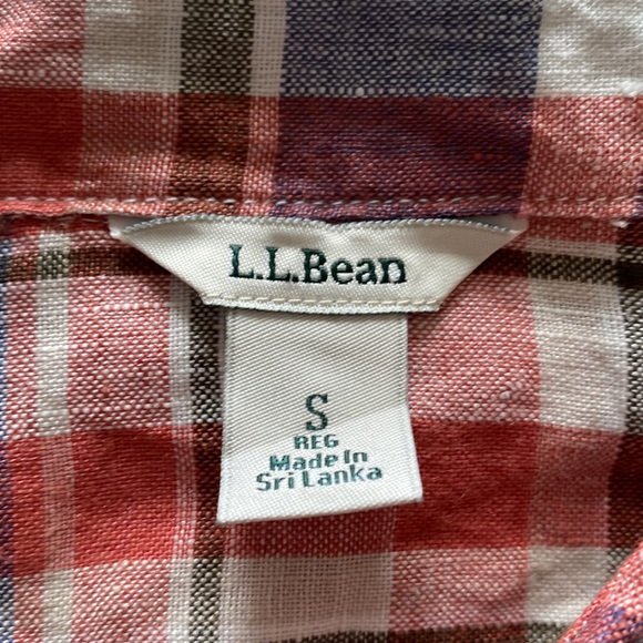 LL Bean Linen Plaid Shirt - Picture 4 of 13